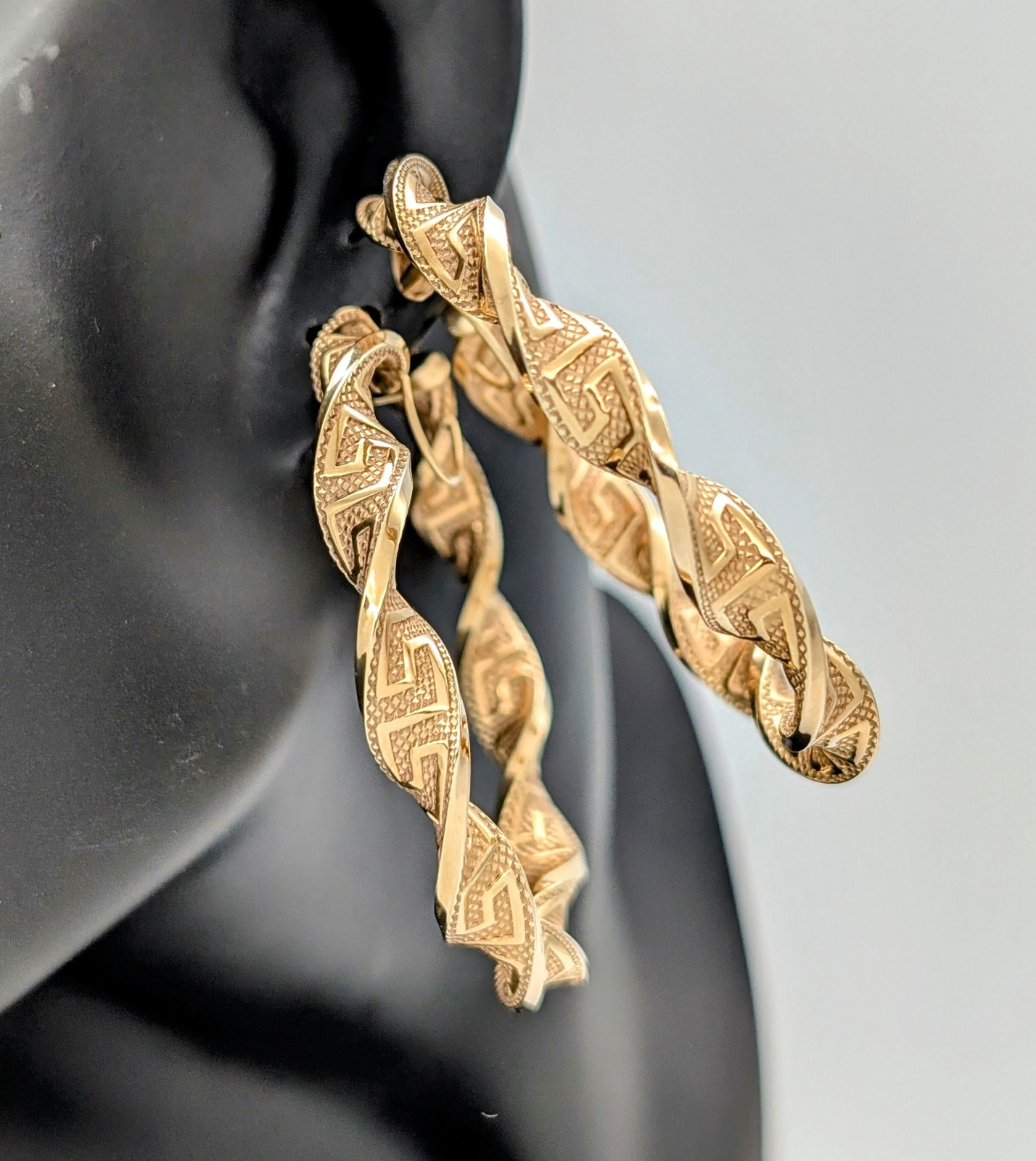 Medusa Creolen 585/14K Ohrstecker Gelbgold 6,50Gr. Ohrringe #1139