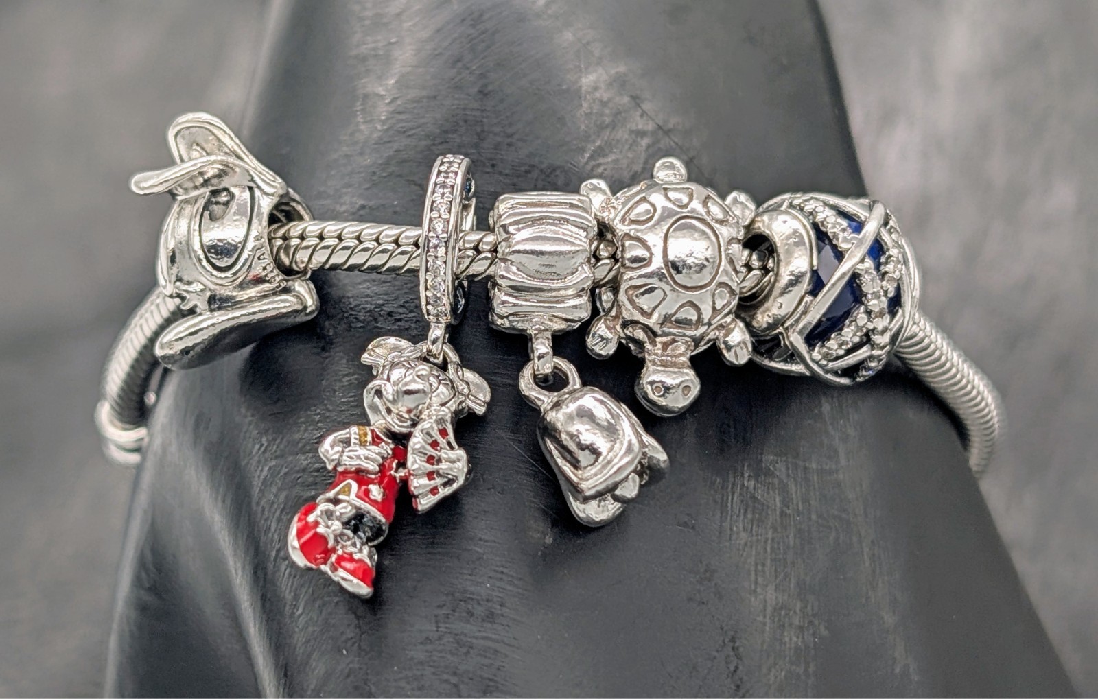 Pandora Armband 925 Sterling Silber 18,50cm 10xcharms Kette Disney usw. #1024