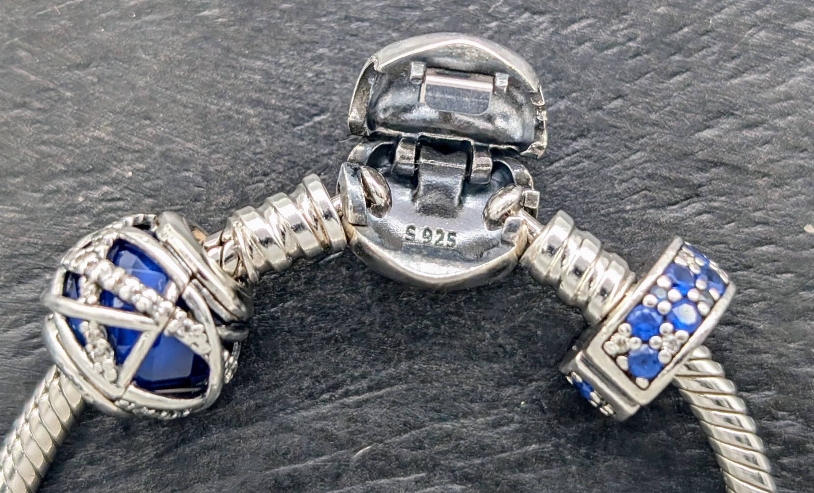 Pandora Armband 925 Sterling Silber 18,50cm 10xcharms Kette Disney usw. #1024