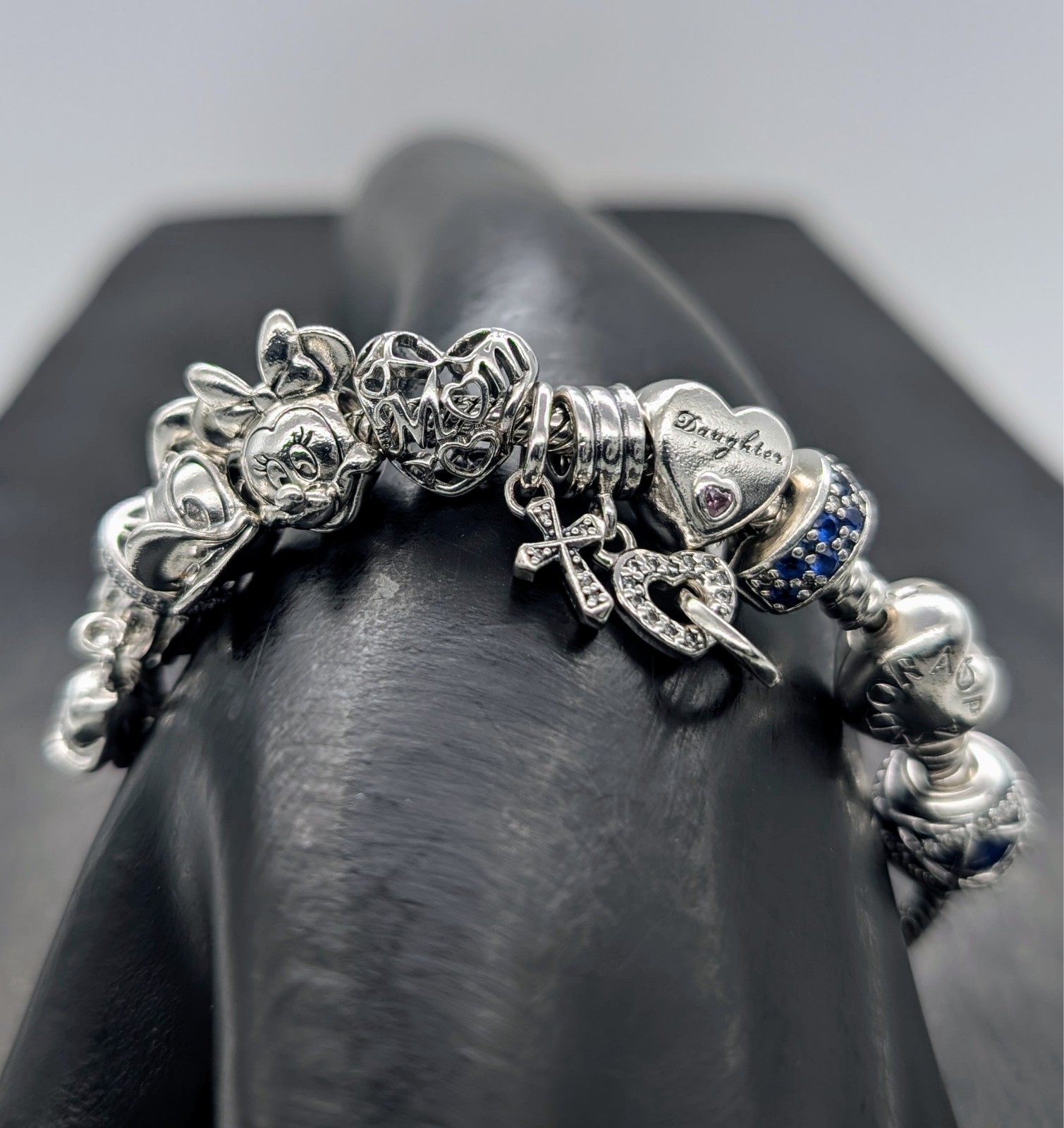 Pandora Armband 925 Sterling Silber 18,50cm 10xcharms Kette Disney usw. #1024