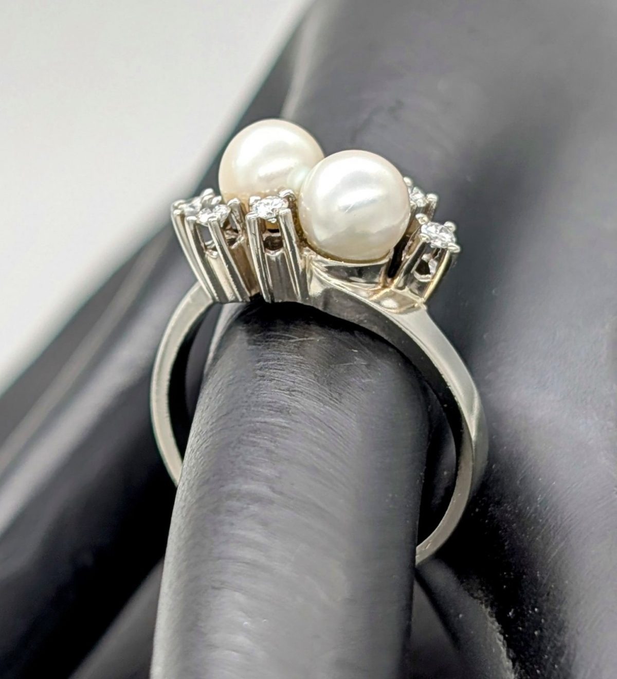 Damen Perlen Solitär Brillant Ring 0,30ct (Gr.59) Weißgold 585/14K 6,20Gr. #1049