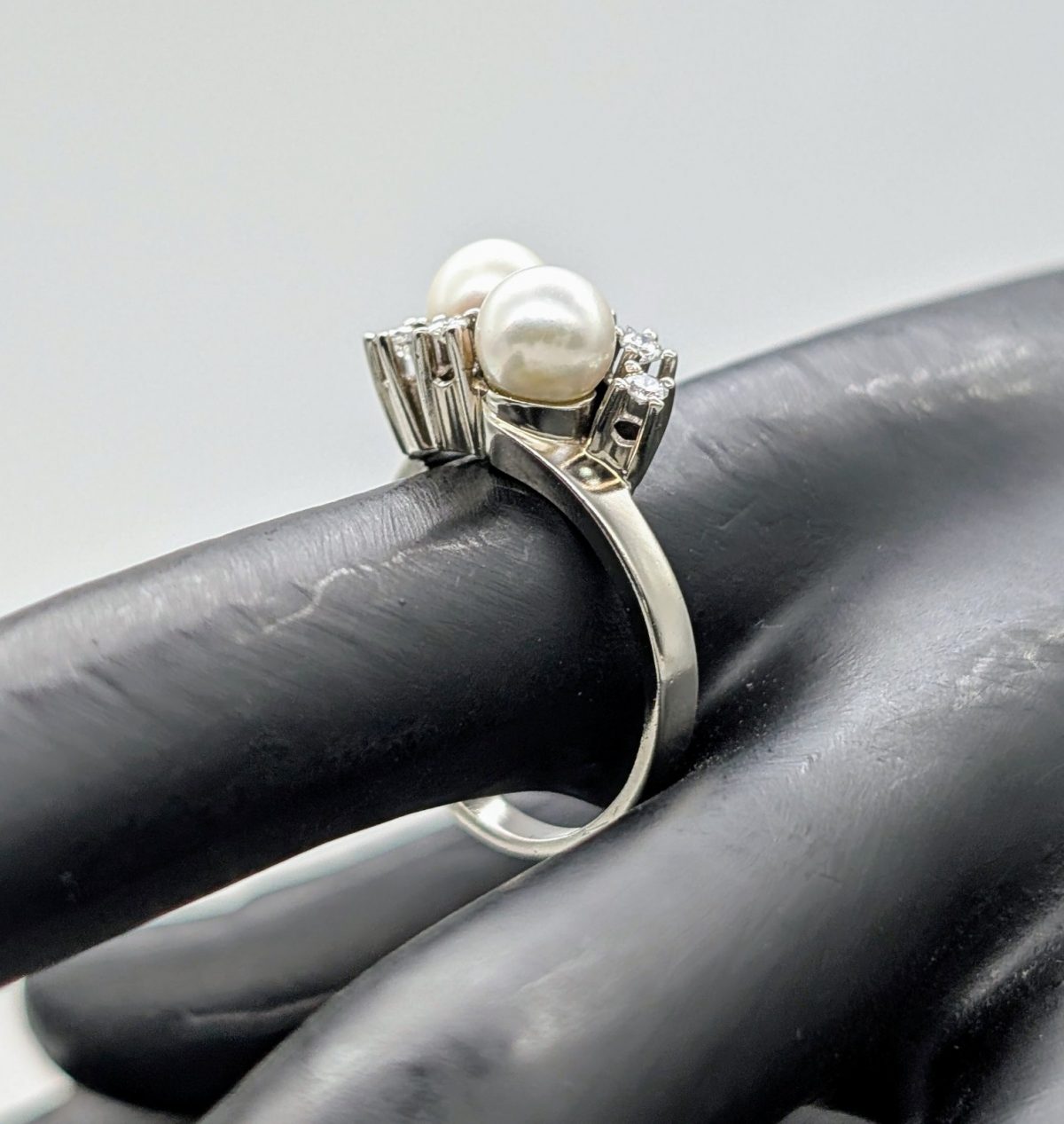 Damen Perlen Solitär Brillant Ring 0,30ct (Gr.59) Weißgold 585/14K 6,20Gr. #1049