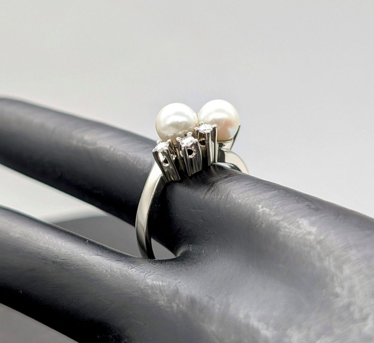 Damen Perlen Solitär Brillant Ring 0,30ct (Gr.59) Weißgold 585/14K 6,20Gr. #1049
