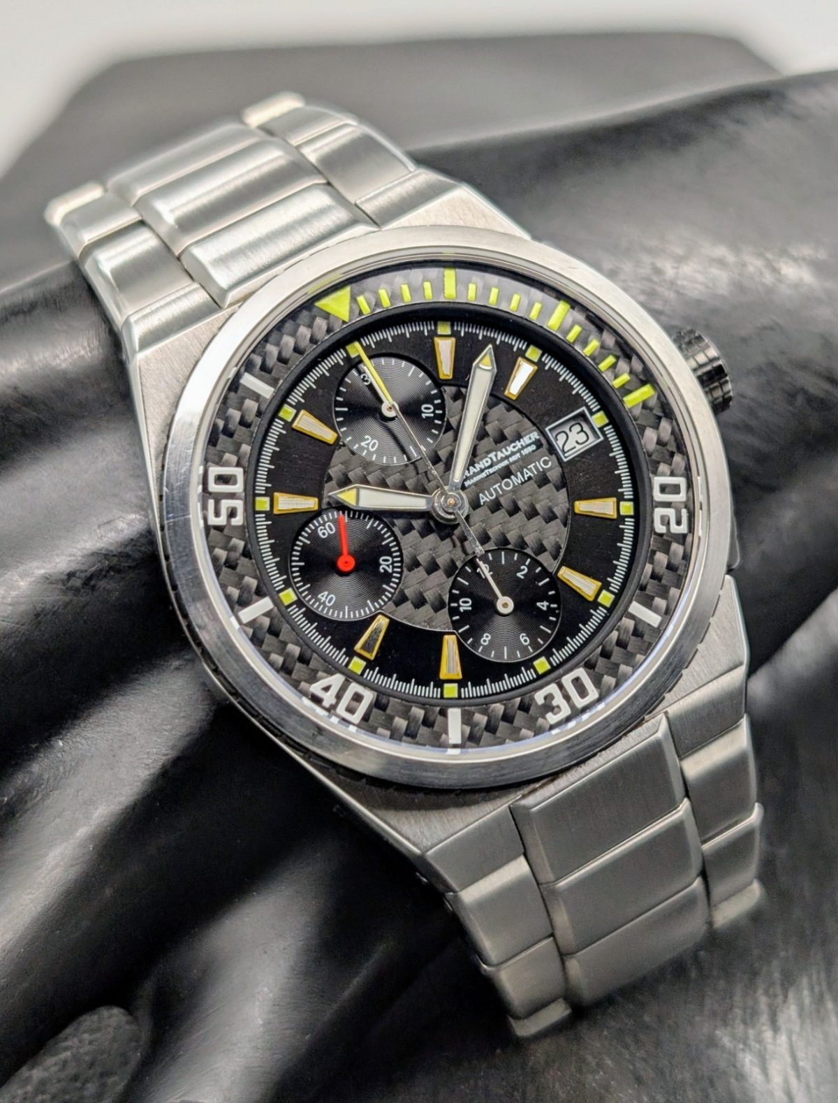 Brandtaucher Admiral Chronograph Ø40mm Carbon Dial Herrenuhr Uhr #1173
