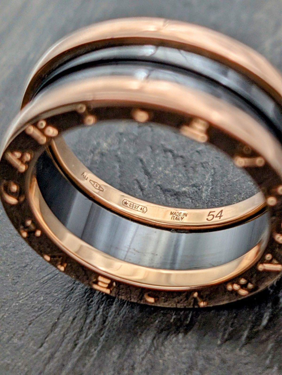 Bulgari BVLGARI B.ZERO1 2-Band Ring 750/18K Rosegold Gr.54 Damenring #1266