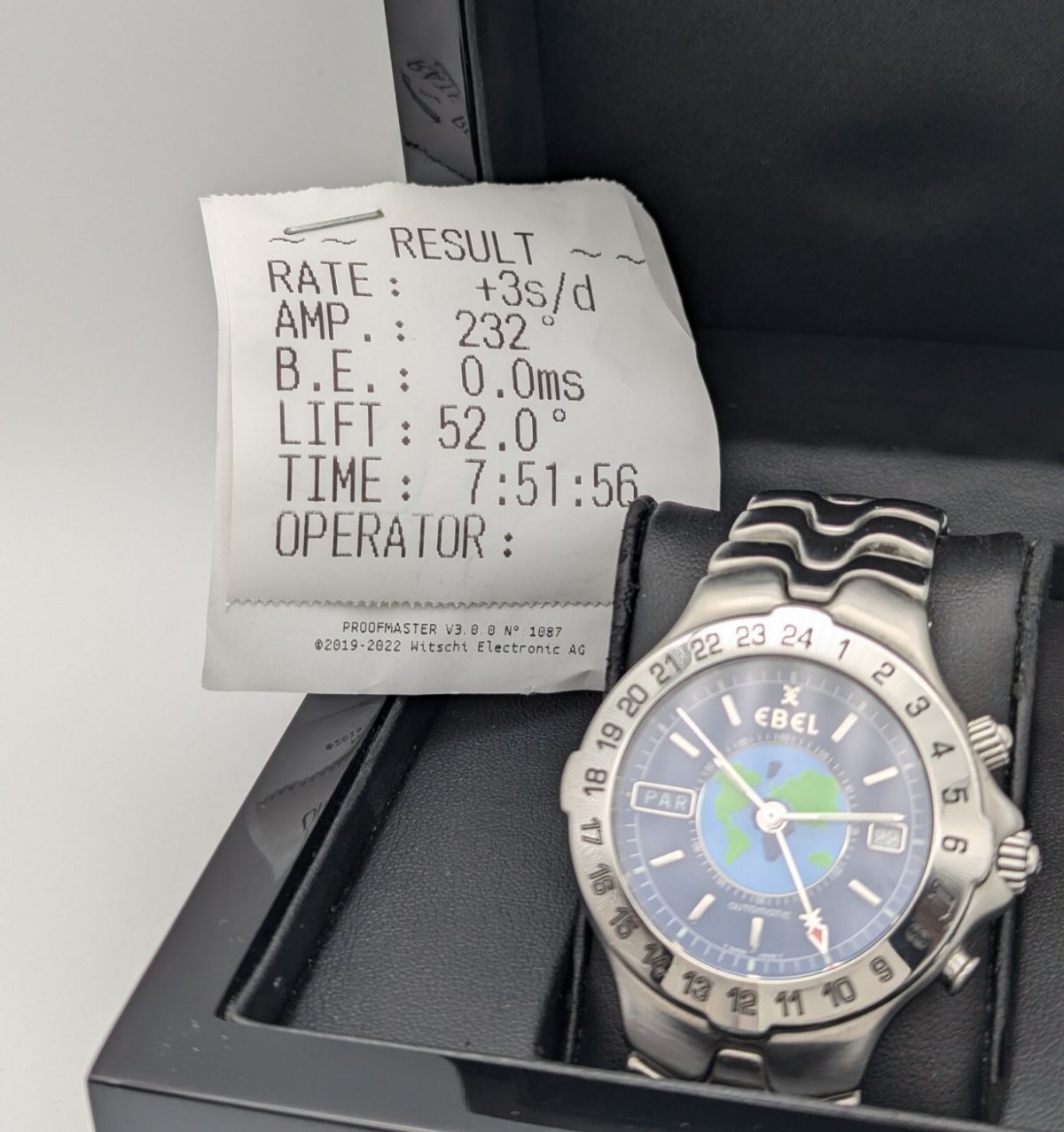 EBEL Sportwave Meridian GMT Automatik World Timer Edelstahl Ø40 mm Uhr #32