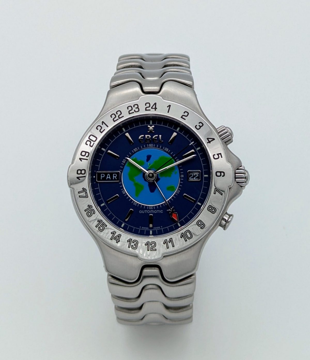 EBEL Sportwave Meridian GMT Automatik World Timer Edelstahl Ø40 mm Uhr #32