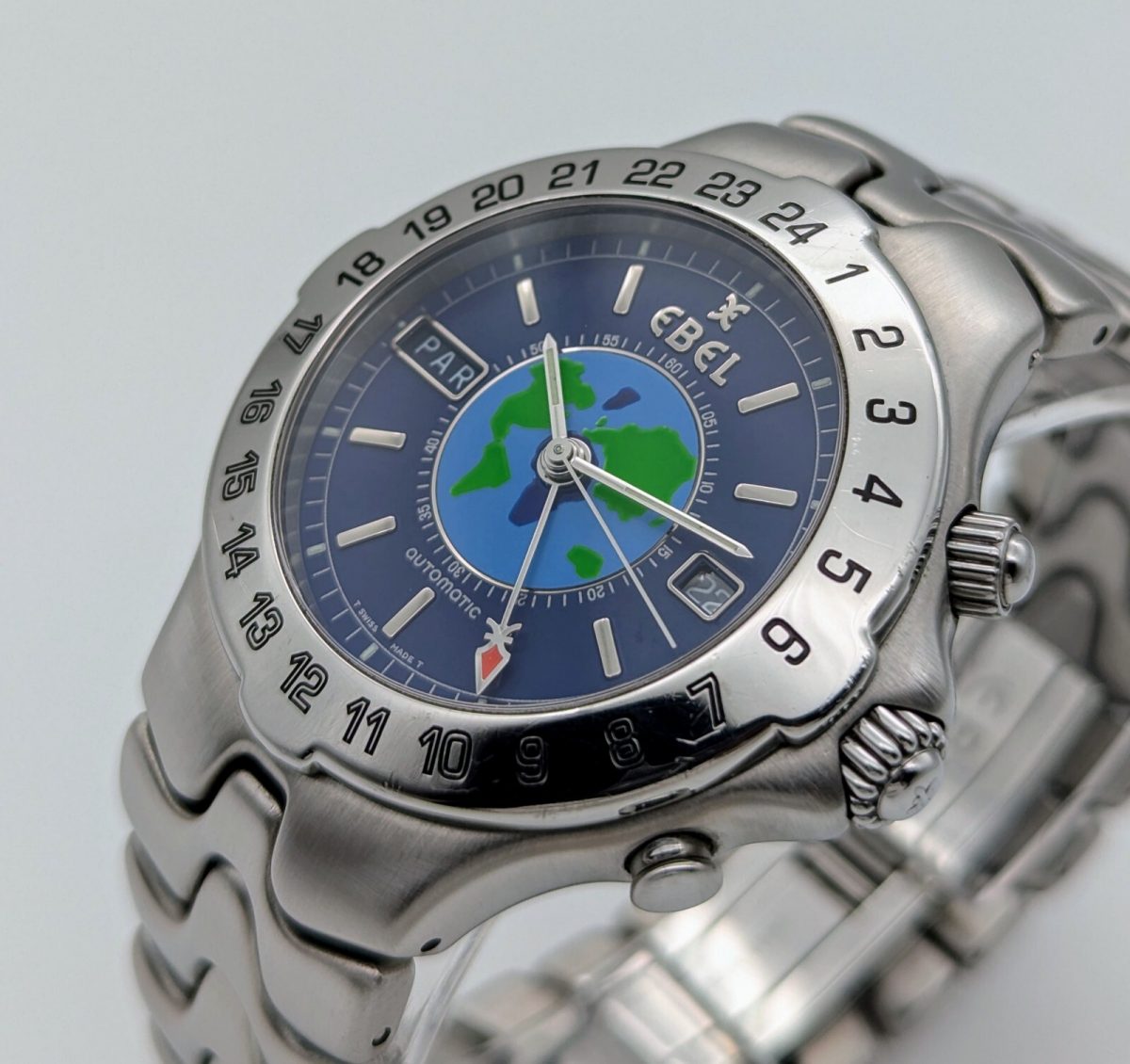 EBEL Sportwave Meridian GMT Automatik World Timer Edelstahl Ø40 mm Uhr #32