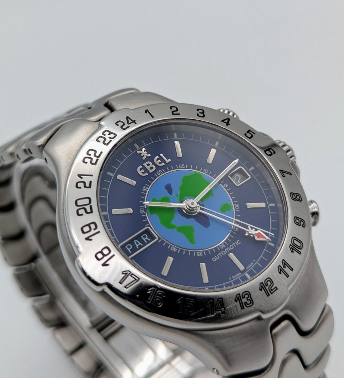 EBEL Sportwave Meridian GMT Automatik World Timer Edelstahl Ø40 mm Uhr #32