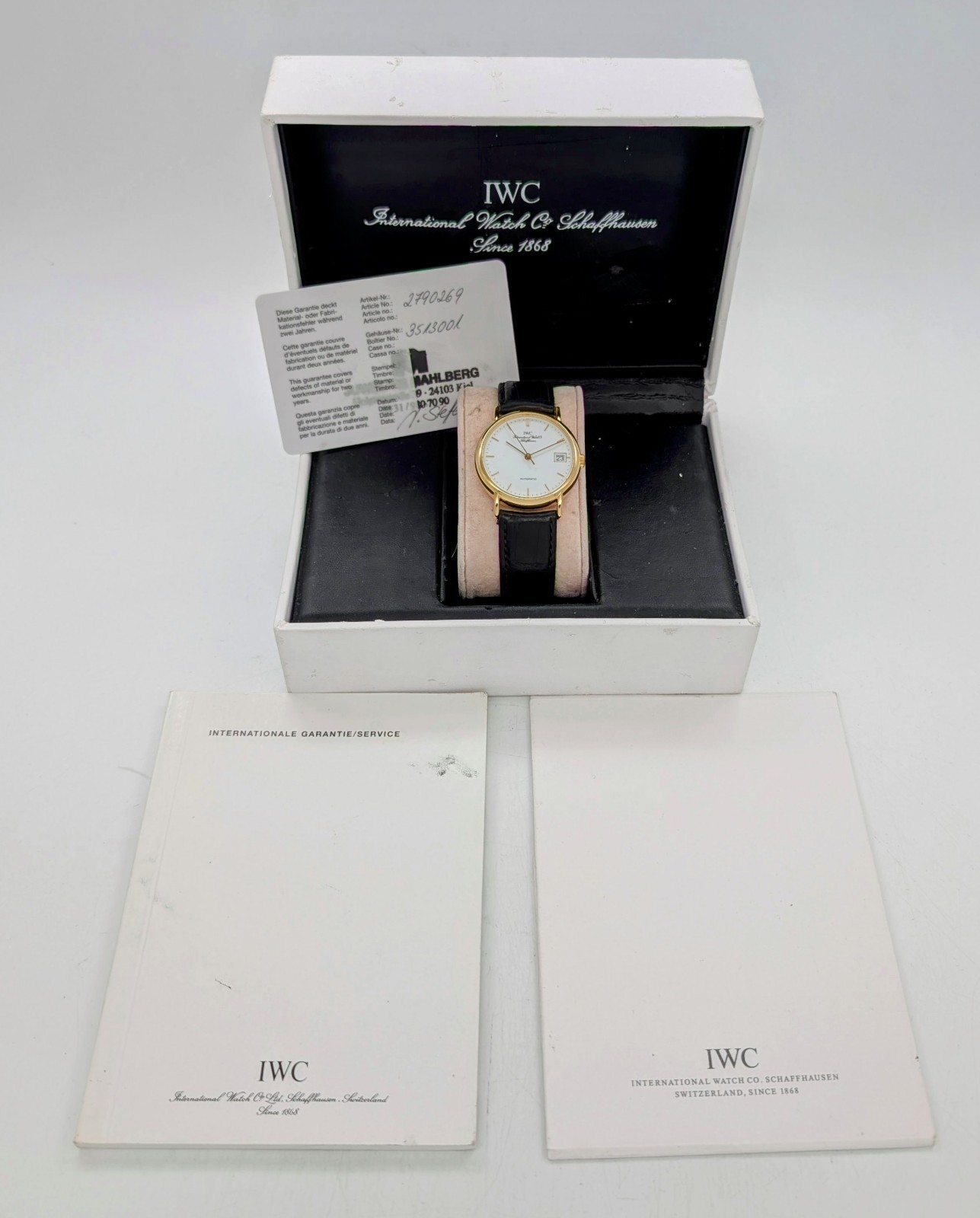 IWC Portofino Automatic IW351301 Ø34mm White Dial Uhr Fullset #1324