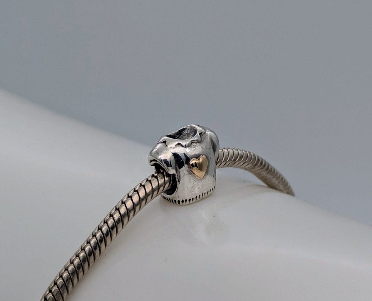 Pandora Herz Charm Armband 925 ALE - 14k Gold für Pandora Armbänder #437
