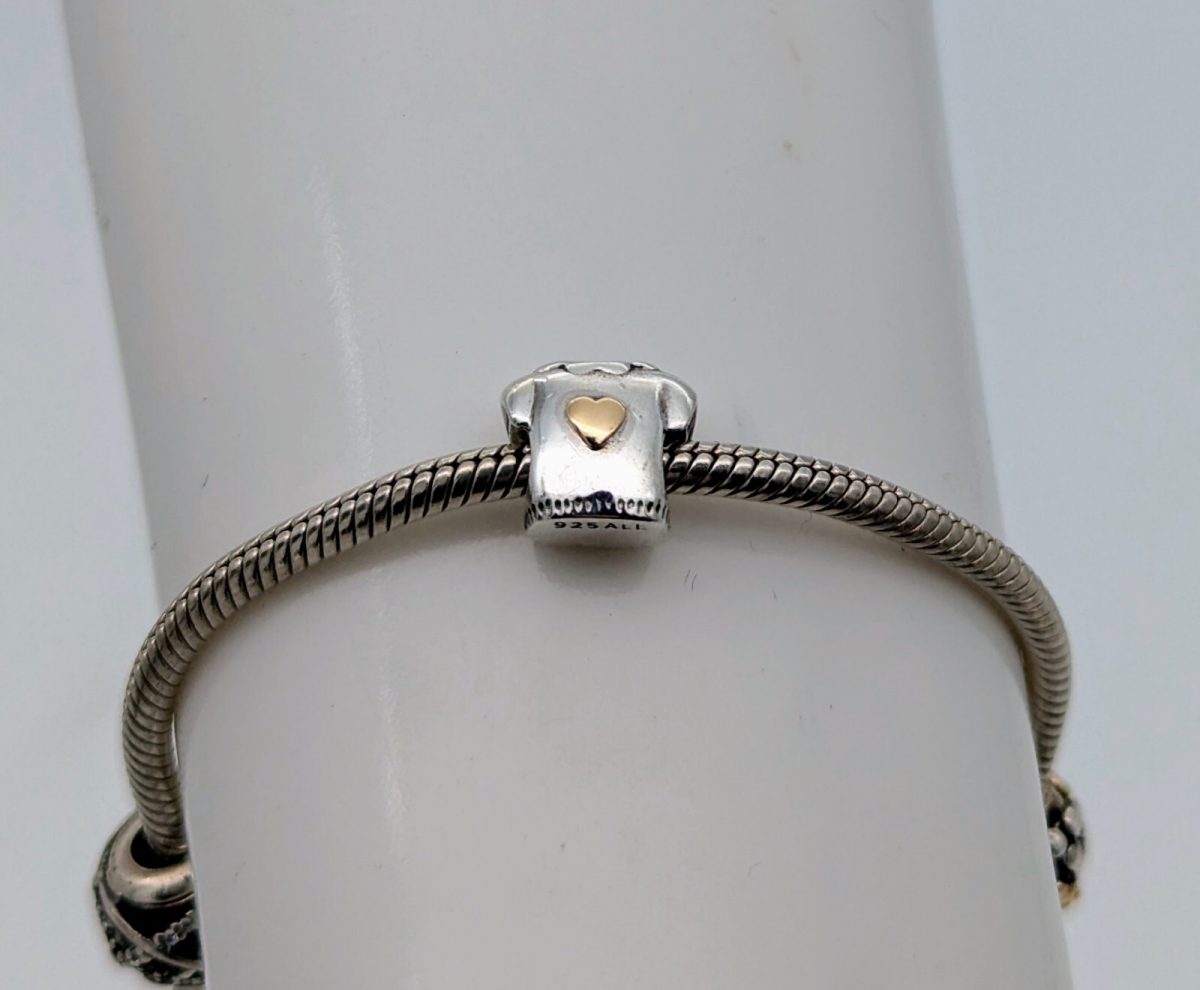 Pandora Herz Charm Armband 925 ALE - 14k Gold für Pandora Armbänder #437
