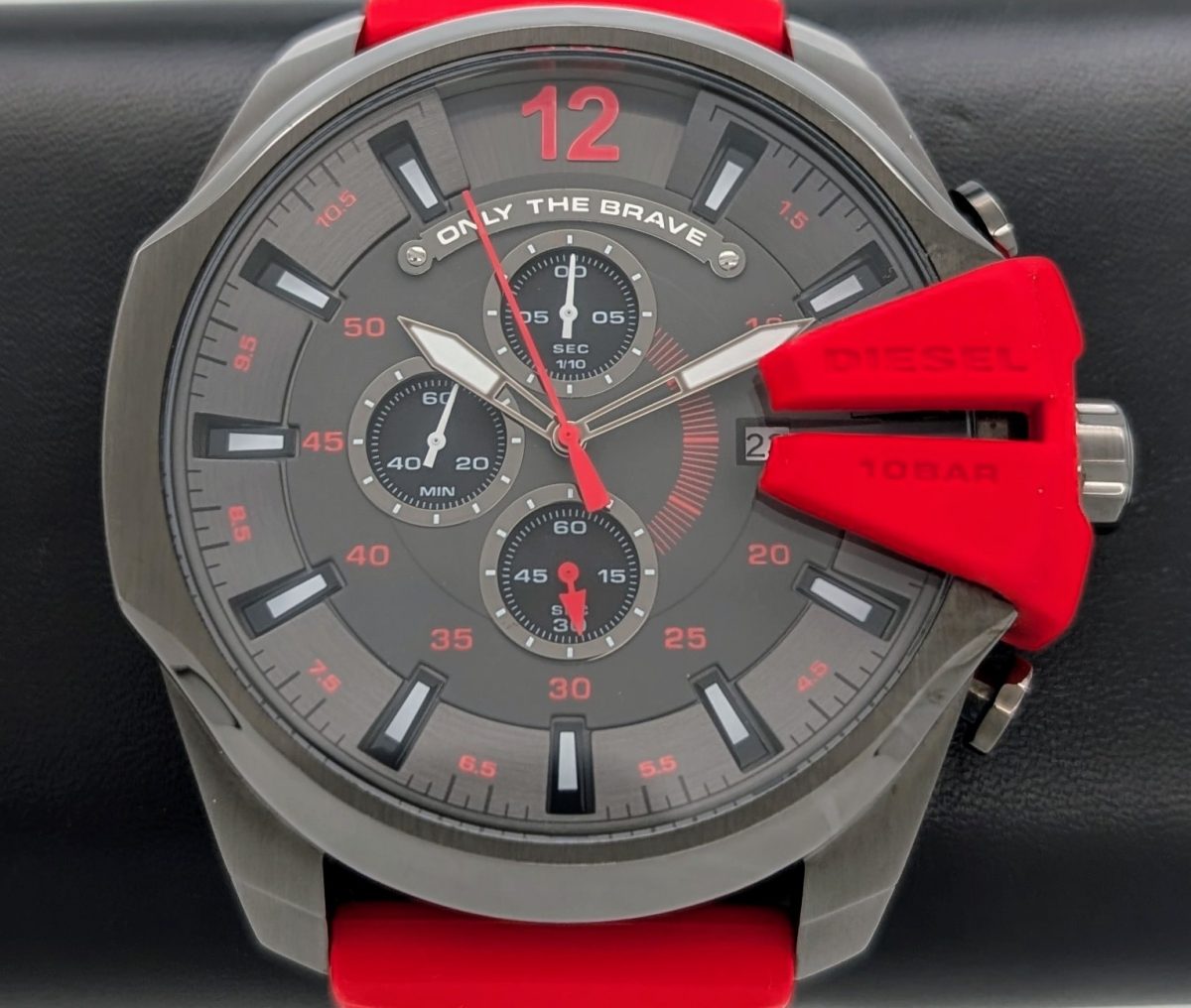 Diesel DZ4427 Mega Chief Grau Analogue Quarz Herrenuhr Ø46mm Uhr #1274