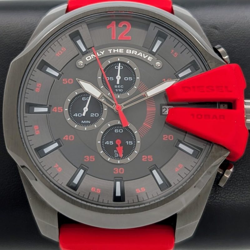 Diesel DZ4427 Mega Chief Grau Analogue Quarz Herrenuhr Ø46mm Uhr #1274