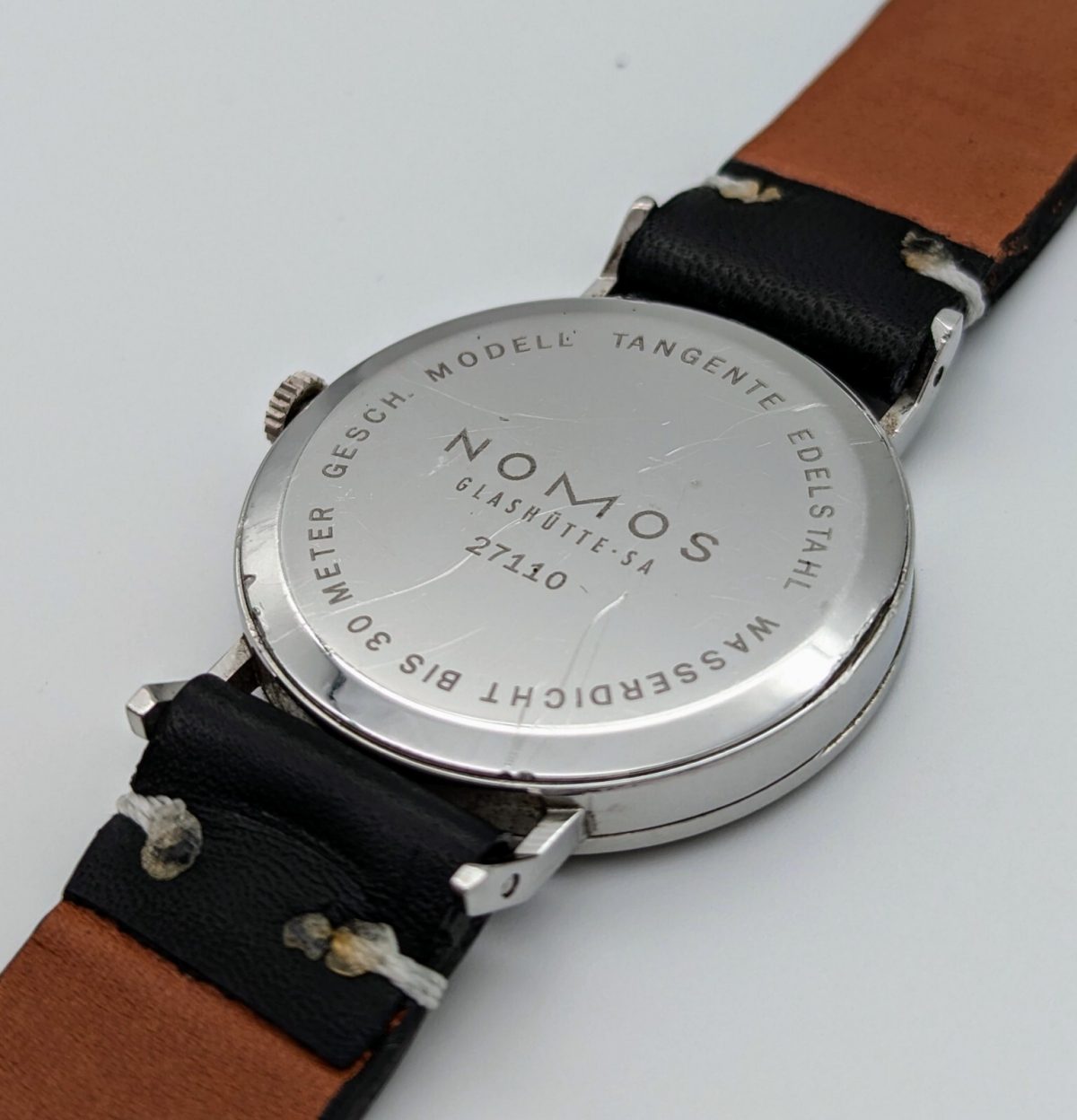 NOMOS Tangente 101 Armbanduhr 35mm Glashütte Edelstahl Handaufzug Uhr #23