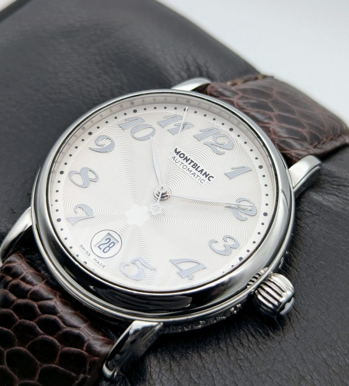Montblanc 7019 Pix Meisterstück Stahl Automatik Armbanduhr 36mm Uhr #41