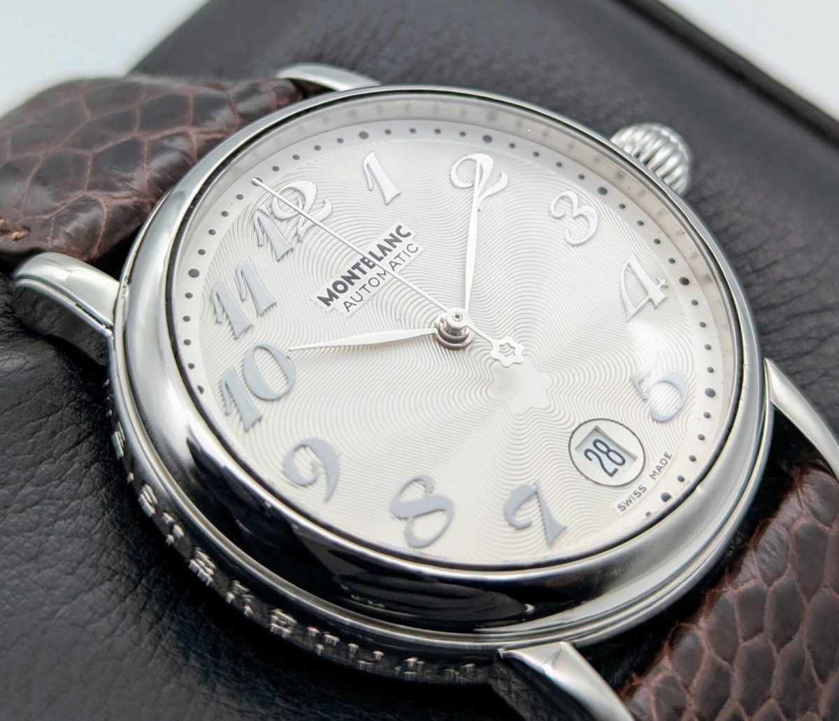 Montblanc 7019 Pix Meisterstück Stahl Automatik Armbanduhr 36mm Uhr #41