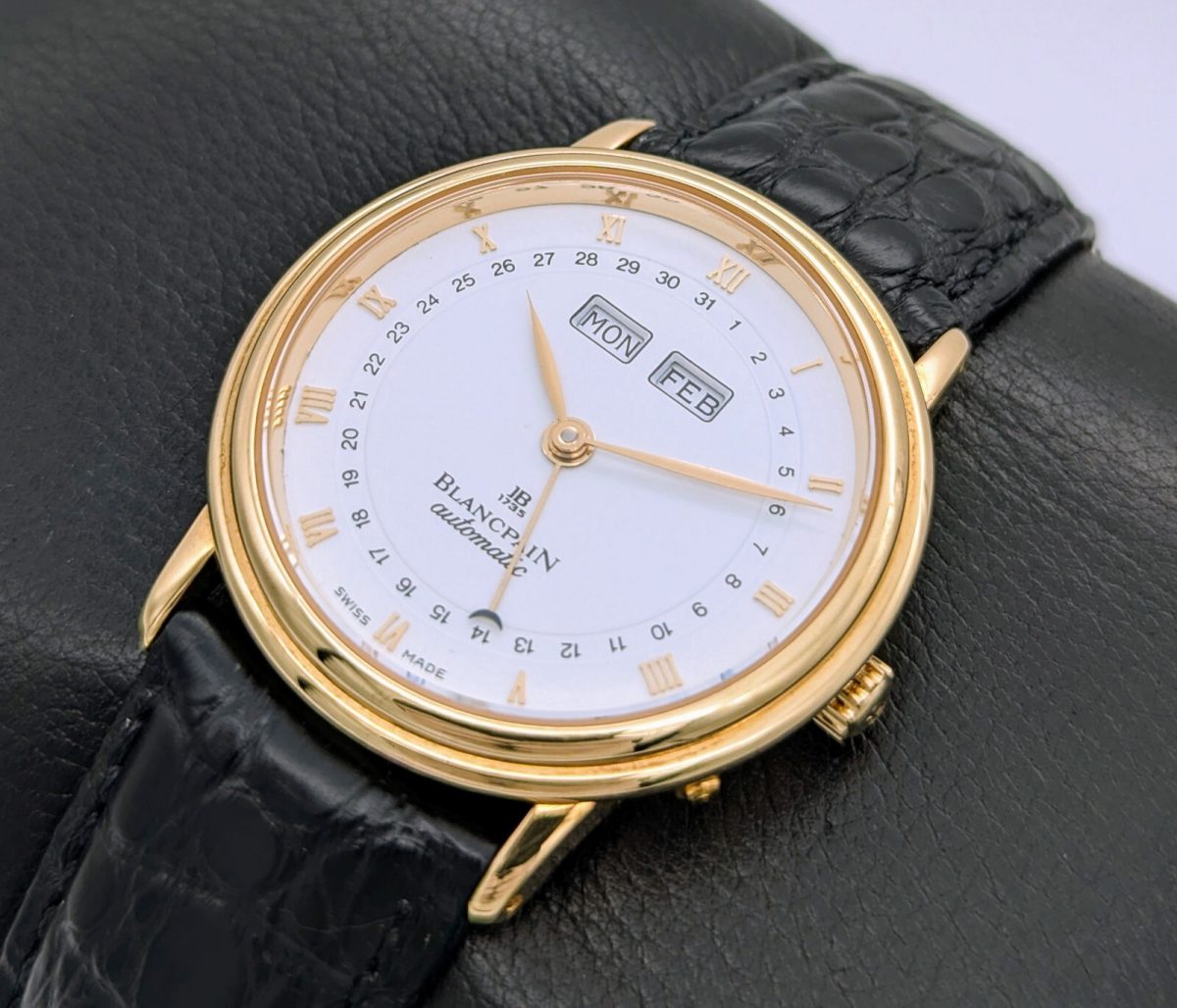 Blancpain Complete Calendar 18K Armbanduhr 34mm Automatik Uhr #13