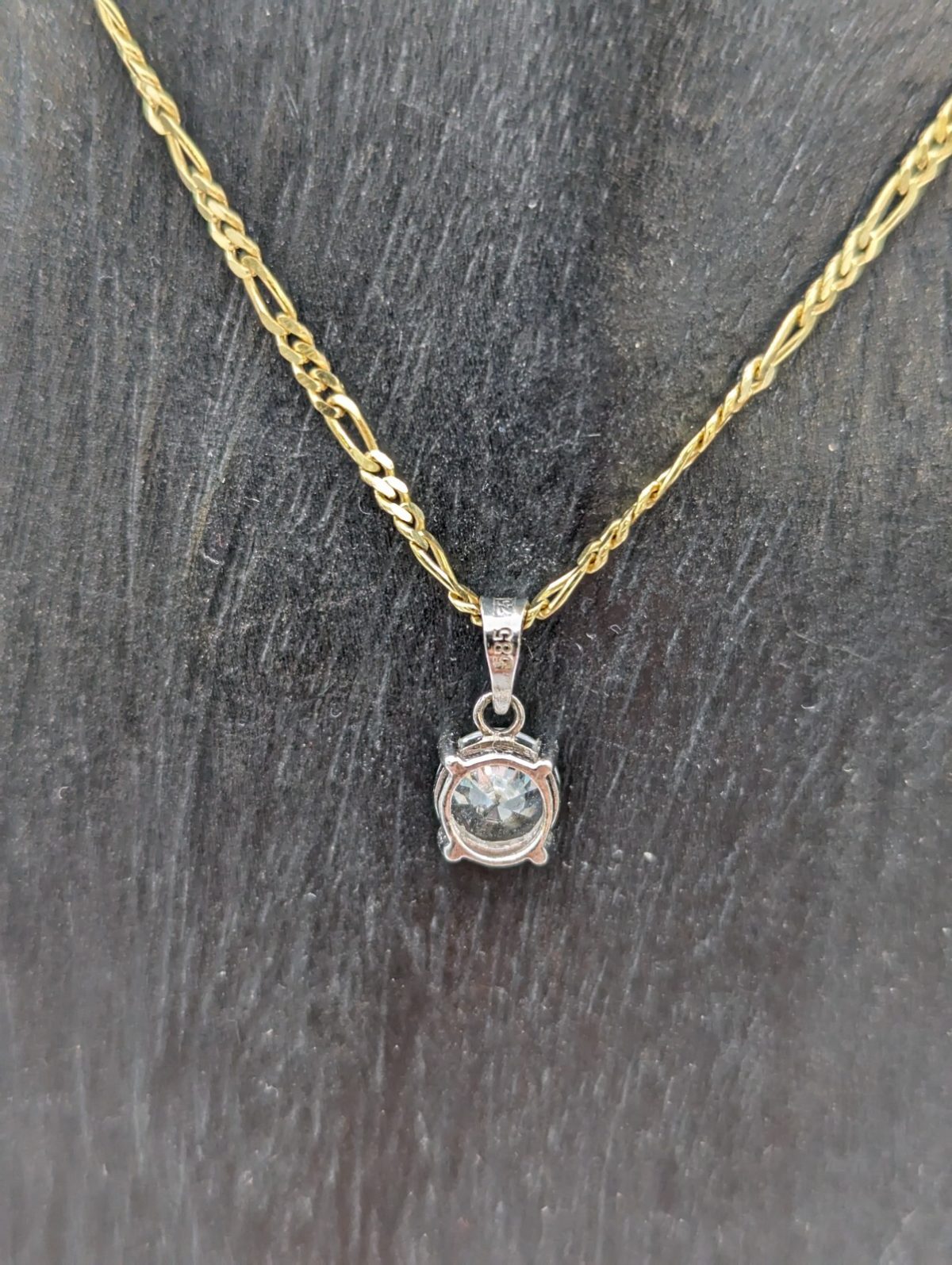 Zirkon Anhänger 585/14K 0,90Gramm Weißgold Edelstein #92