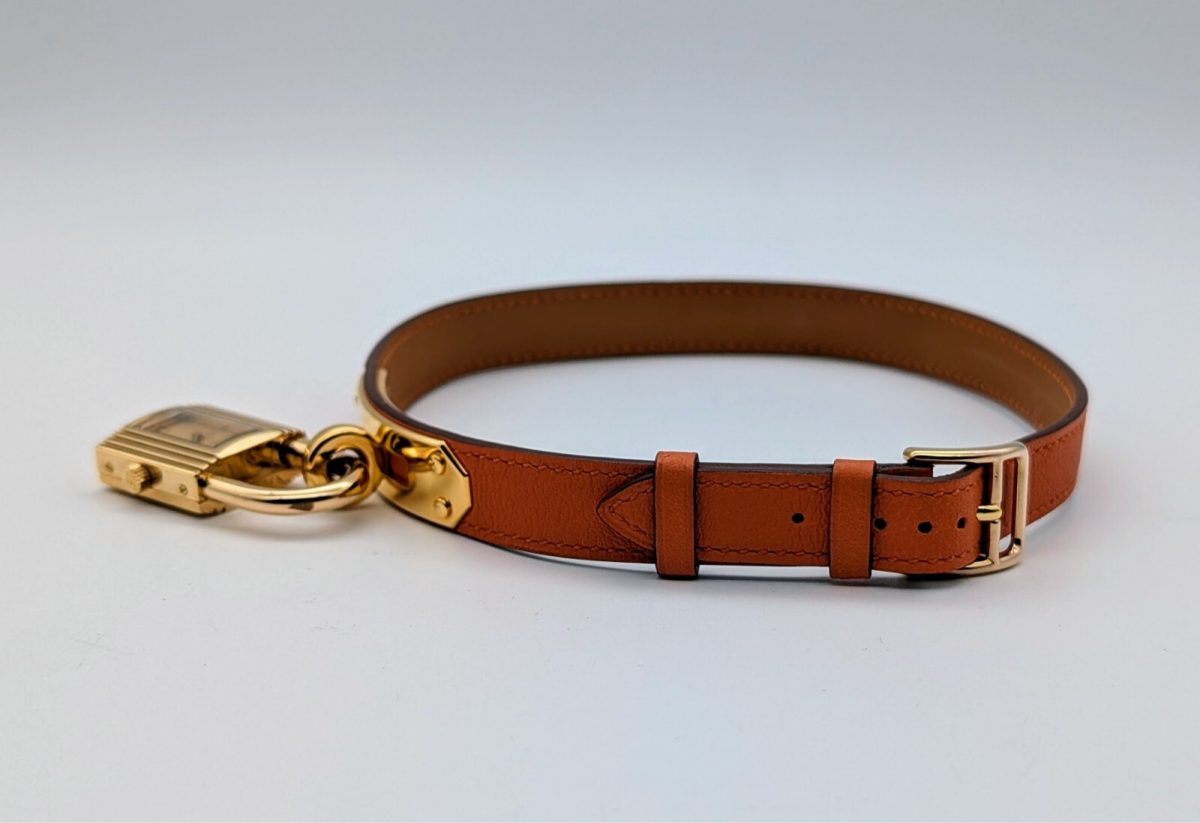 HERMES Kelly Lock Stahl/Vergoldet Gelbgold 20mm Quarz Uhr | Champagner Dial #512