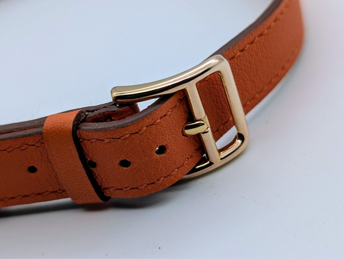 HERMES Kelly Lock Stahl/Vergoldet Gelbgold 20mm Quarz Uhr | Champagner Dial #512