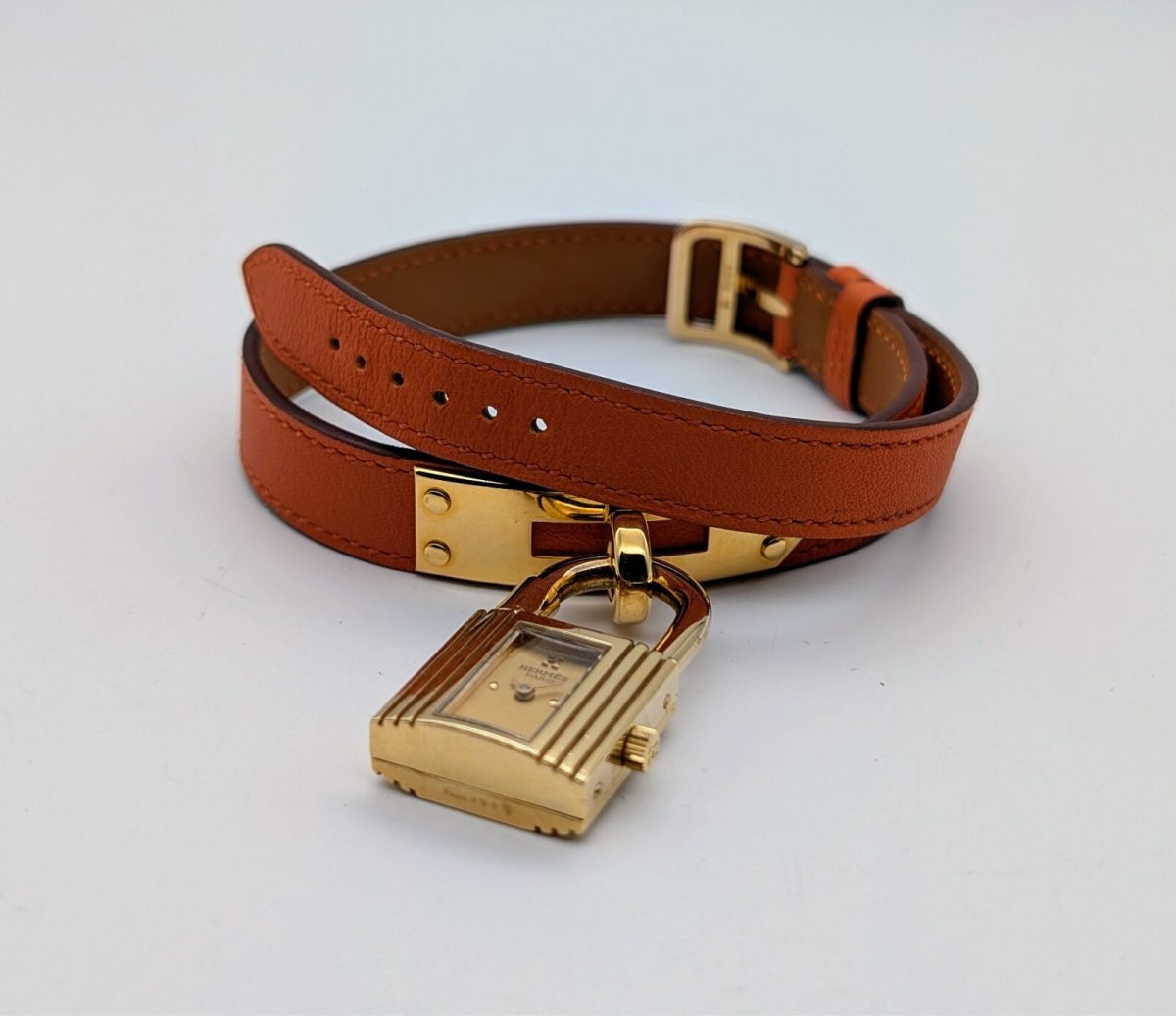 HERMES Kelly Lock Stahl/Vergoldet Gelbgold 20mm Quarz Uhr | Champagner Dial #512