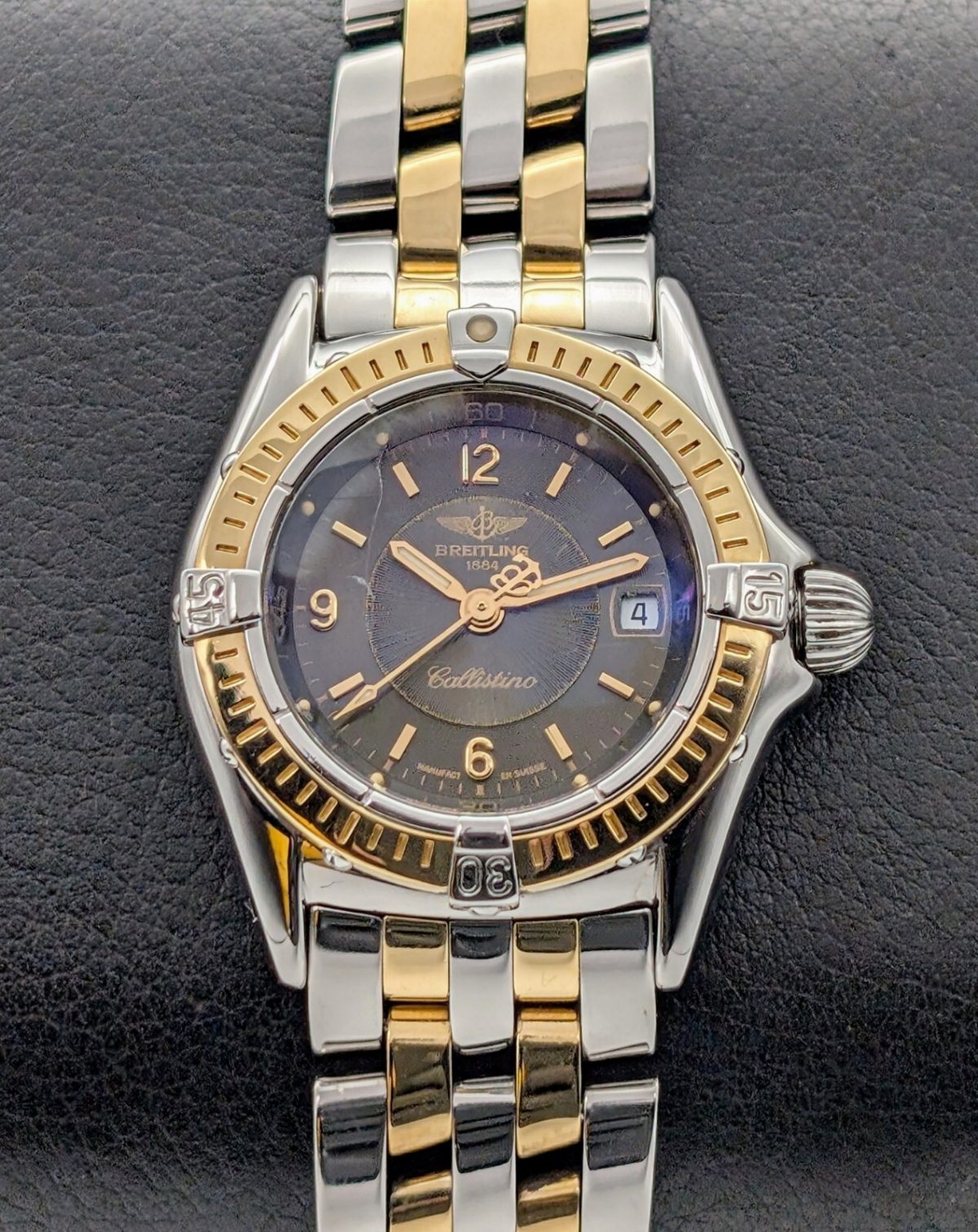 Breitling Callistino D52045 Ladies Steel/Gold | Black Dial 27mm Fullset Uhr #476