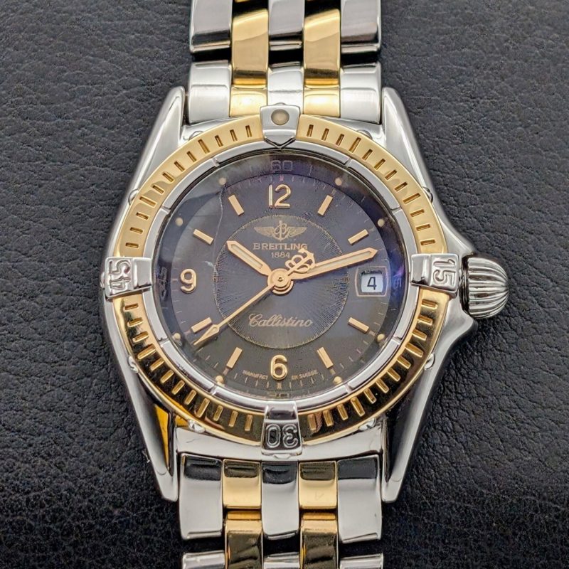 Breitling Callistino D52045 Ladies Steel/Gold | Black Dial 27mm Fullset Uhr #476