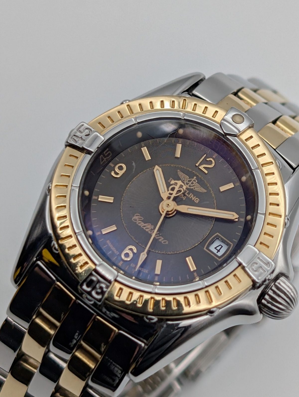 Breitling Callistino D52045 Ladies Steel/Gold | Black Dial 27mm Fullset Uhr #476