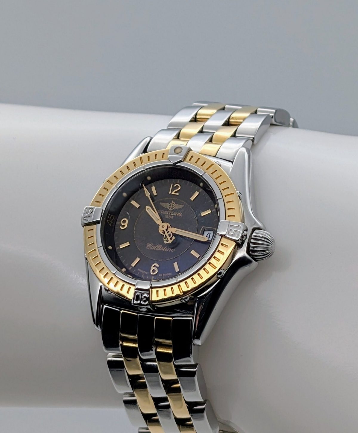 Breitling Callistino D52045 Ladies Steel/Gold | Black Dial 27mm Fullset Uhr #476