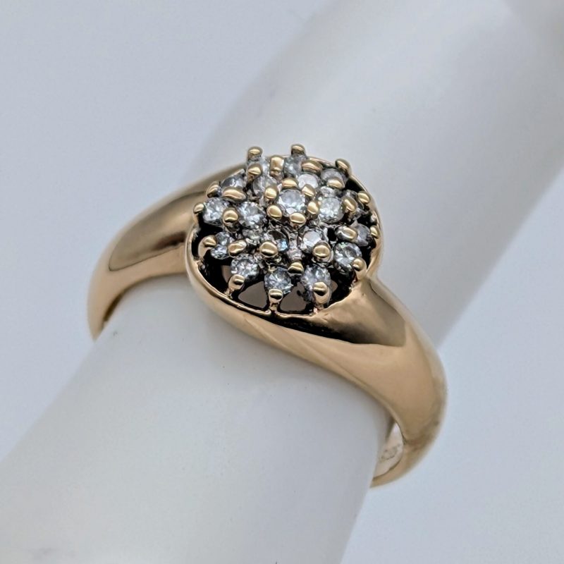 Coktail Brillant Ring Designring Damenring 585/14K 4,20Gr. Gelbgold Gr.54 #531