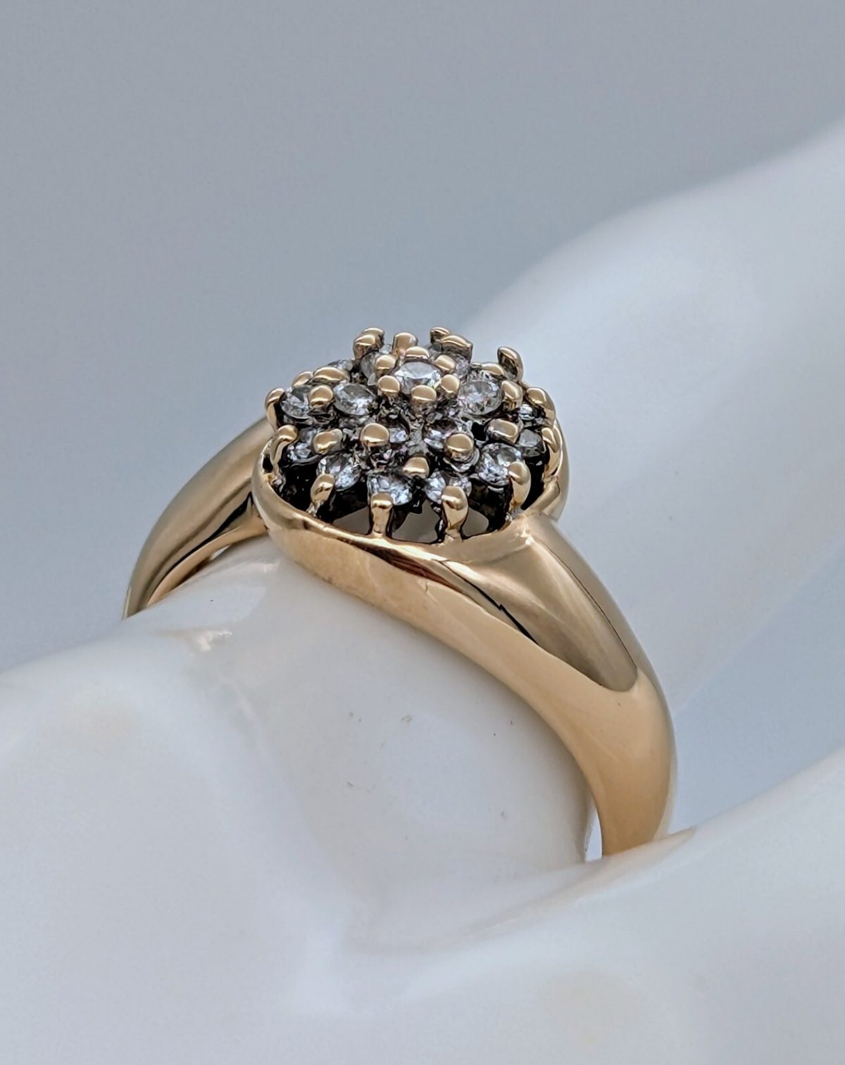 Coktail Brillant Ring Designring Damenring 585/14K 4,20Gr. Gelbgold Gr.54 #531