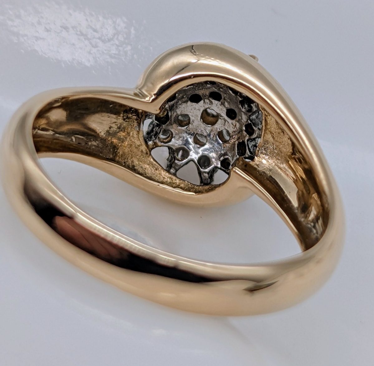 Coktail Brillant Ring Designring Damenring 585/14K 4,20Gr. Gelbgold Gr.54 #531