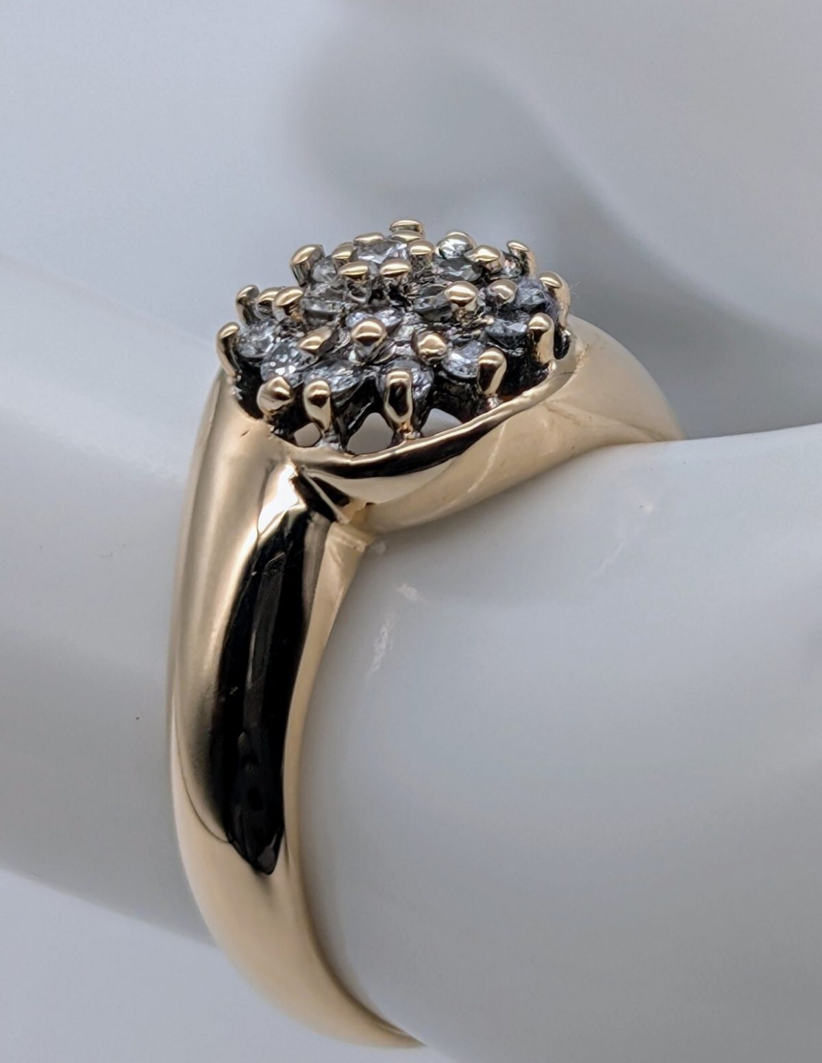 Coktail Brillant Ring Designring Damenring 585/14K 4,20Gr. Gelbgold Gr.54 #531