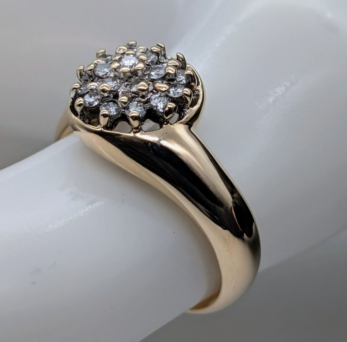 Coktail Brillant Ring Designring Damenring 585/14K 4,20Gr. Gelbgold Gr.54 #531