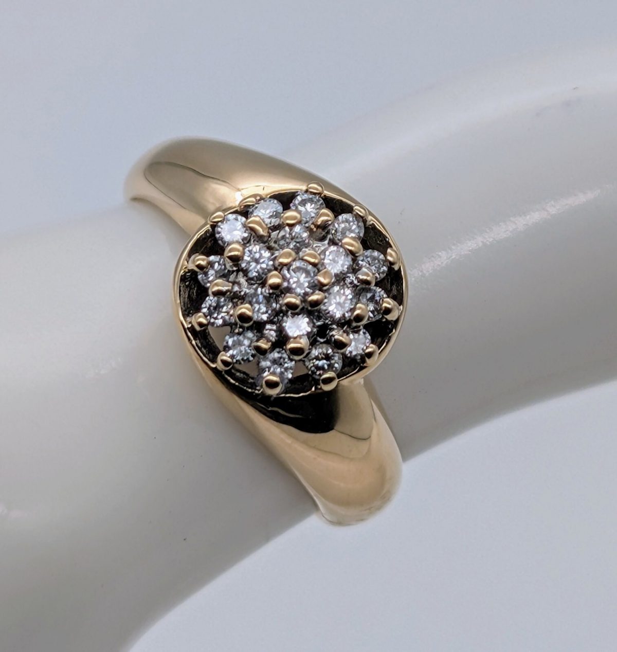 Coktail Brillant Ring Designring Damenring 585/14K 4,20Gr. Gelbgold Gr.54 #531
