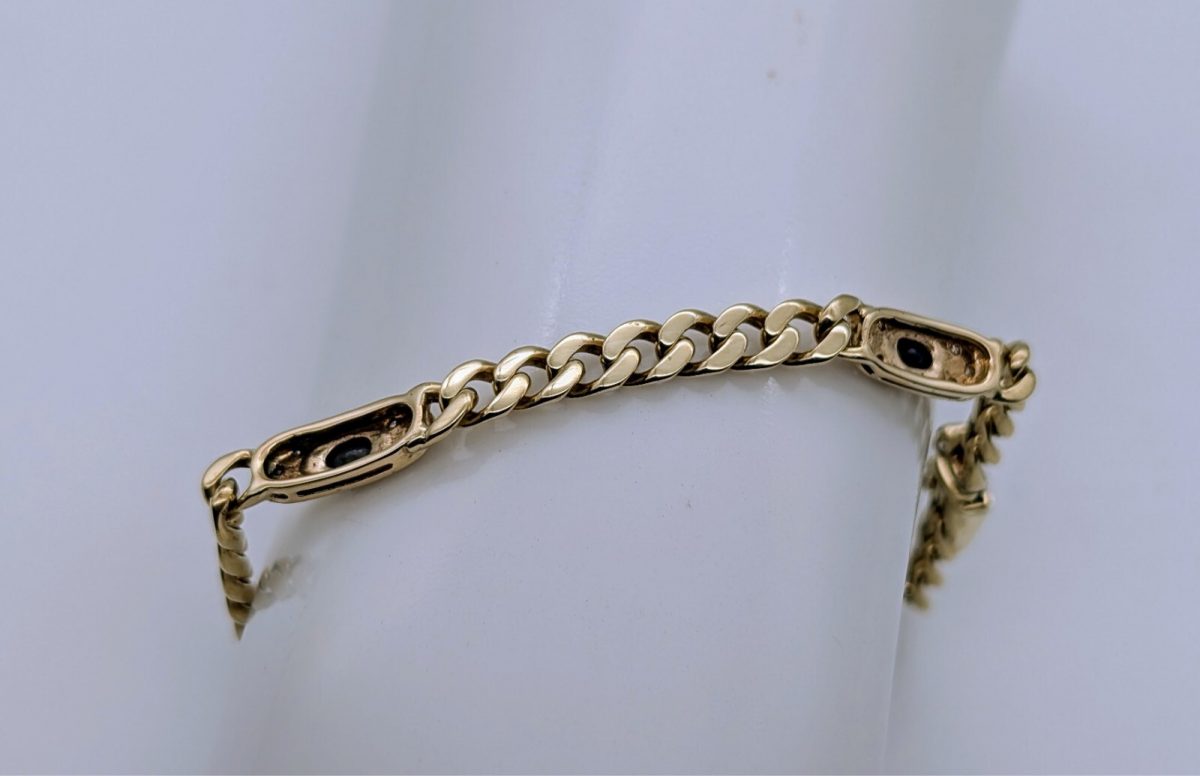 Brillanten Panzerarmband Armband 585/14K Kette Gelbgold 19,50cm 16,40Gr. #602