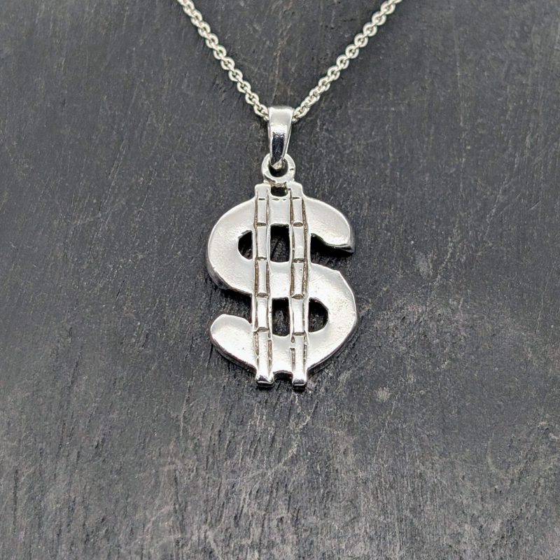 Anhänger Dollar 925 Sterling Silber Anhänger für Halsketten 3,60Gr