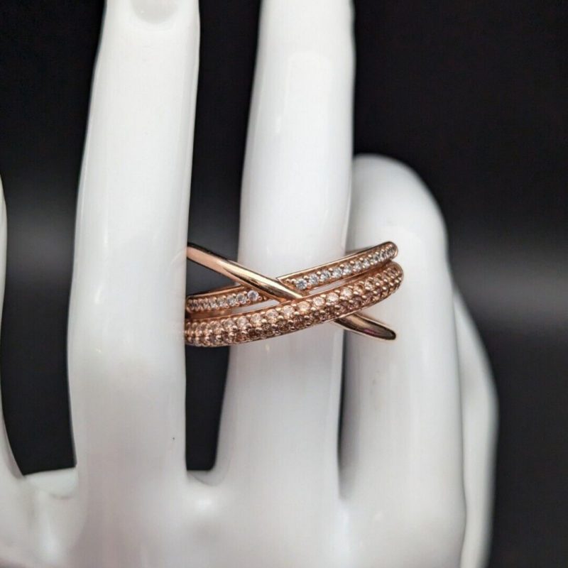 Edelstein Coktailring 925 Sterling Silber Ring Rose 6,60Gr. Größe63 #1160