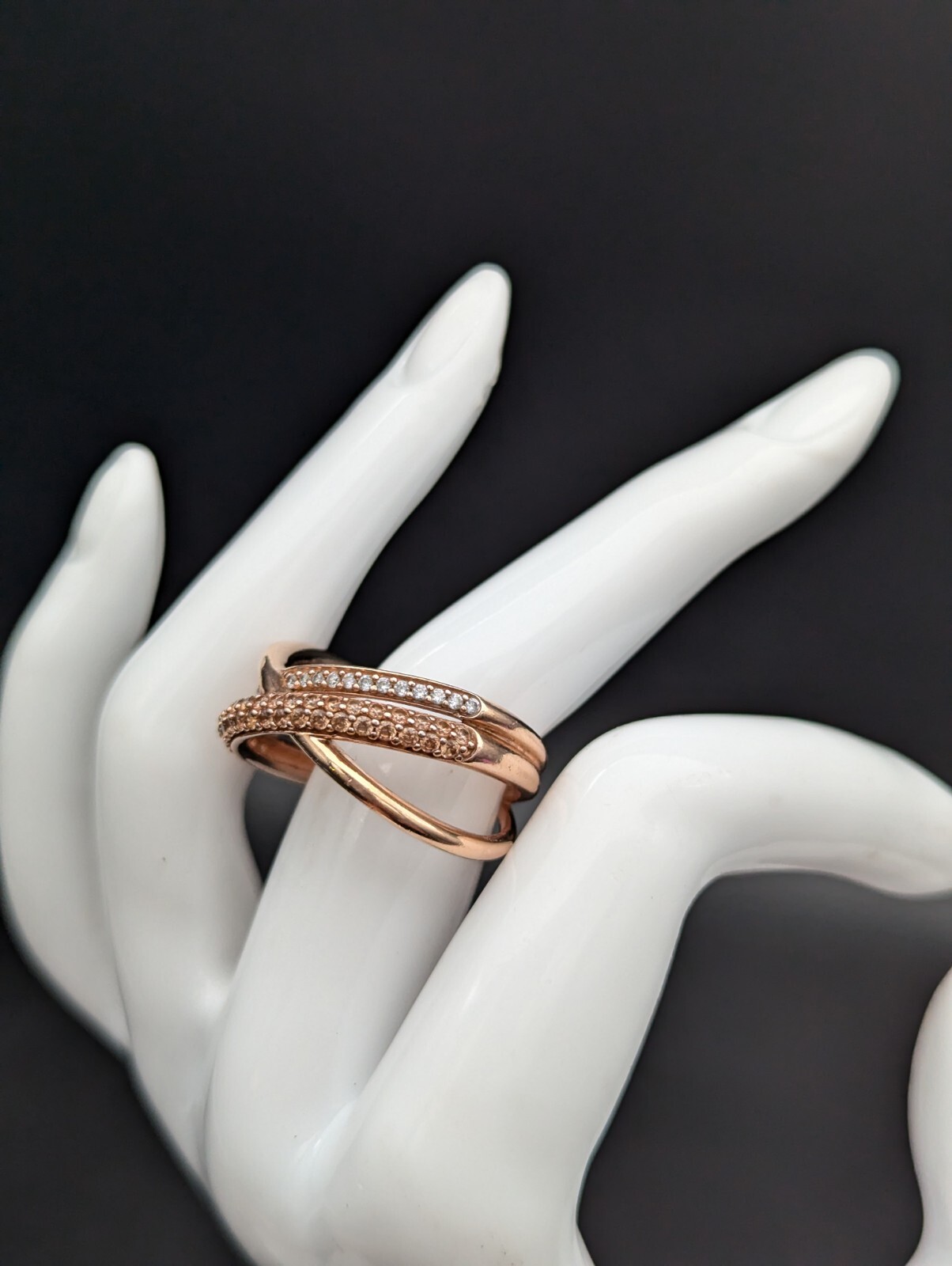 Edelstein Coktailring 925 Sterling Silber Ring Rose 6,60Gr. Größe63 #1160