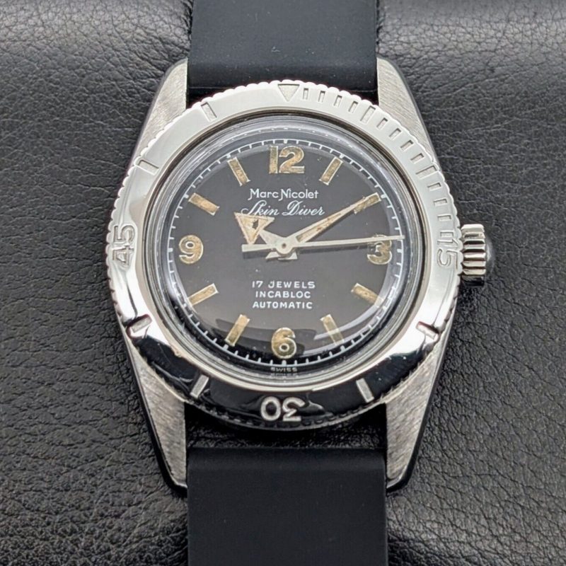 Marc Nicolet Skin Diver Handaufzug Uhr Ø29mm Uhr Vintage #613