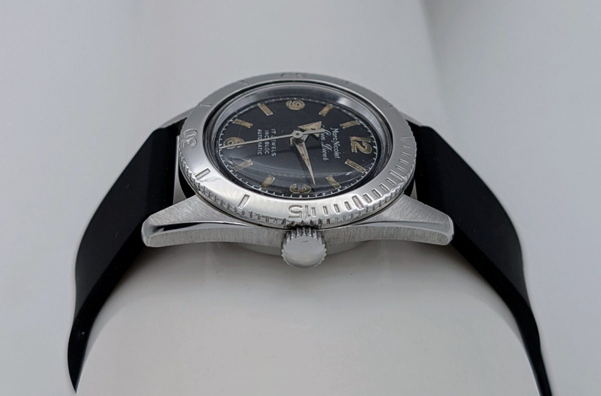 Marc Nicolet Skin Diver Handaufzug Uhr Ø29mm Uhr Vintage #613