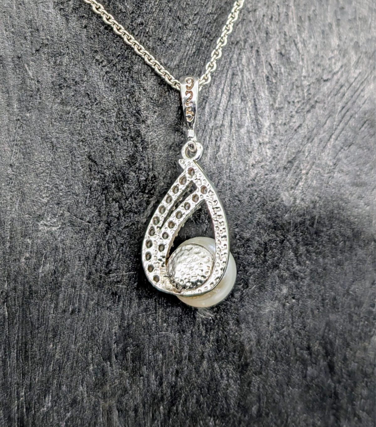 Perlen Anhänger mit kette 46cm 925 Sterling Silber 3,80Gramm