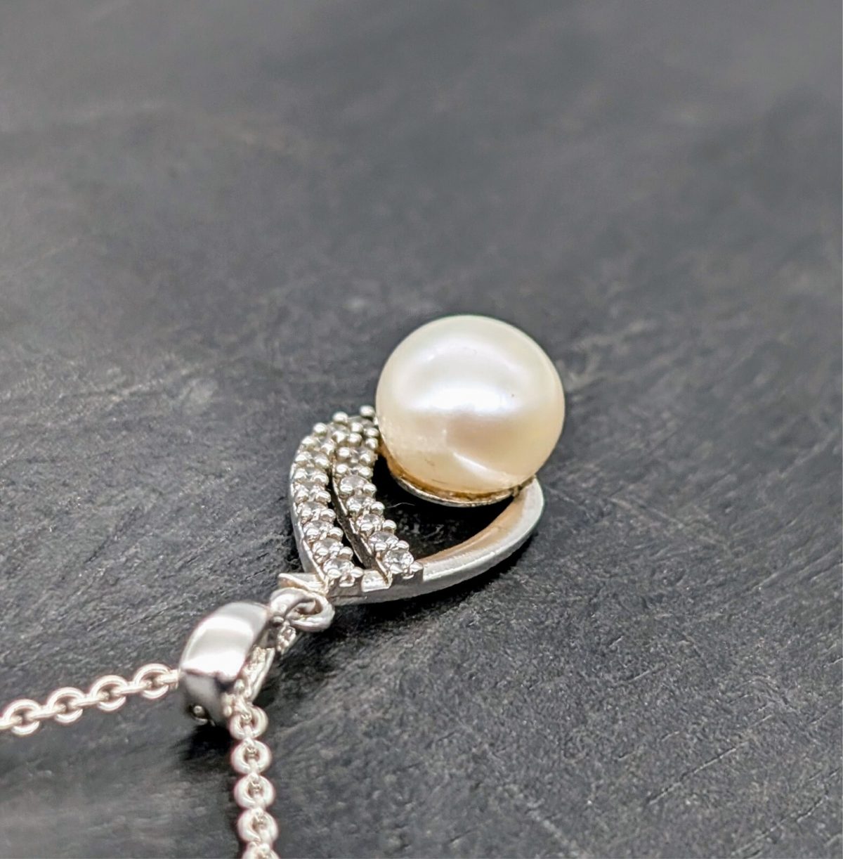 Perlen Anhänger mit kette 46cm 925 Sterling Silber 3,80Gramm
