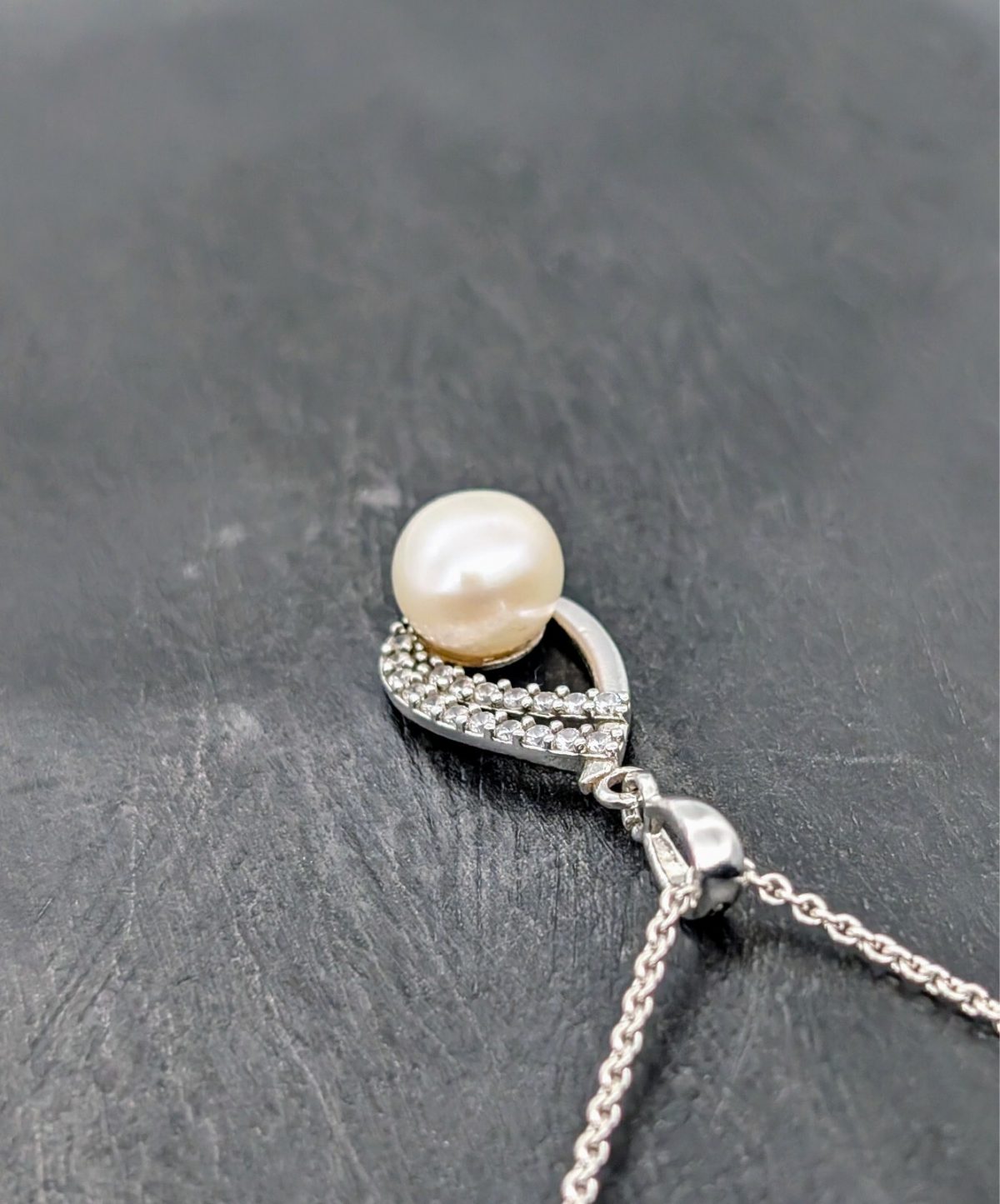Perlen Anhänger mit kette 46cm 925 Sterling Silber 3,80Gramm