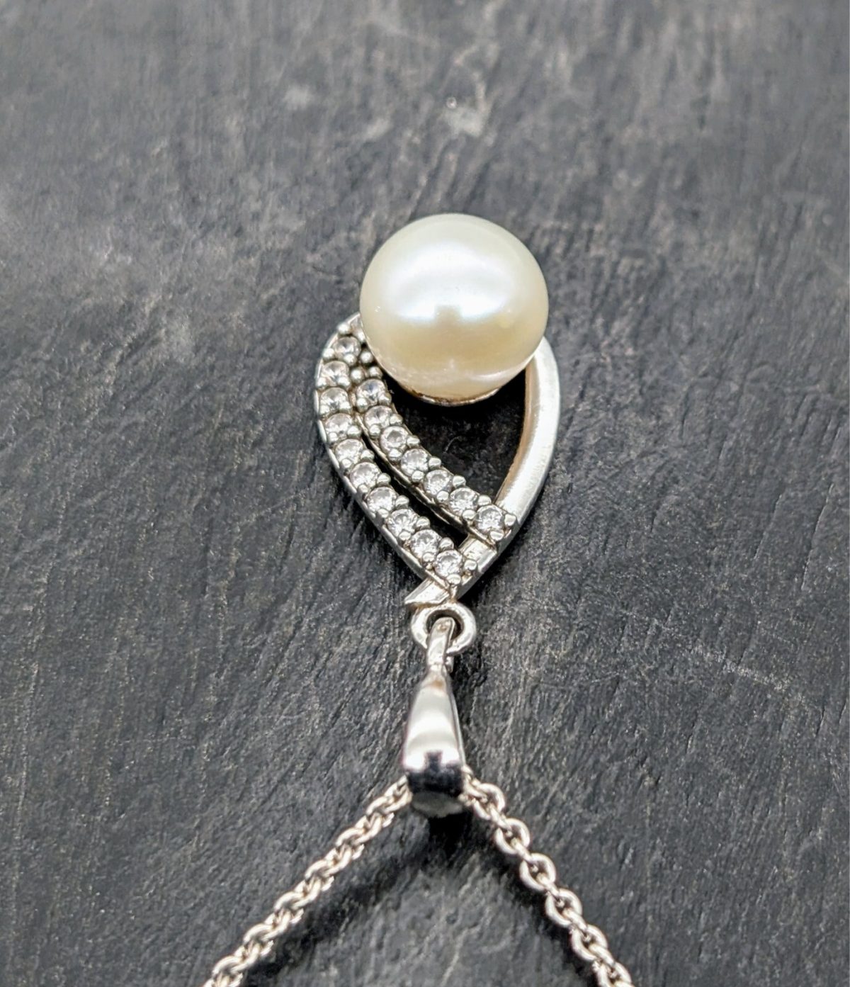 Perlen Anhänger mit kette 46cm 925 Sterling Silber 3,80Gramm