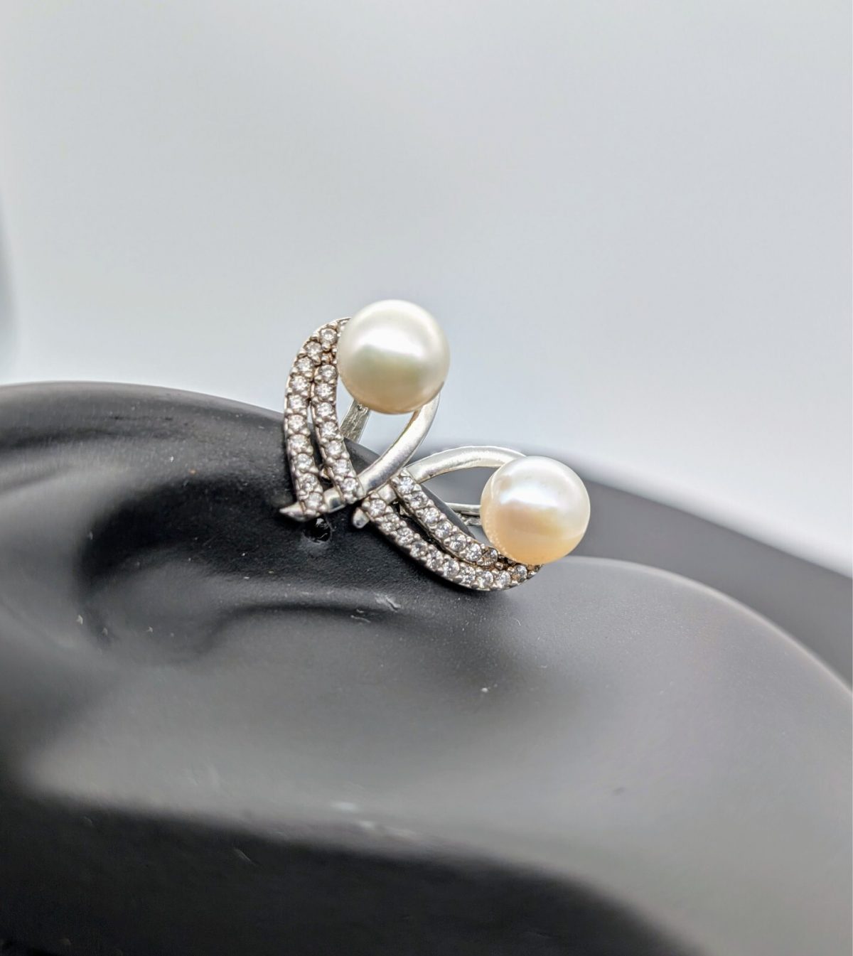 Perlen Creolen 925 Sterling Silber 6,30Gramm Ohrringe Ohrclips