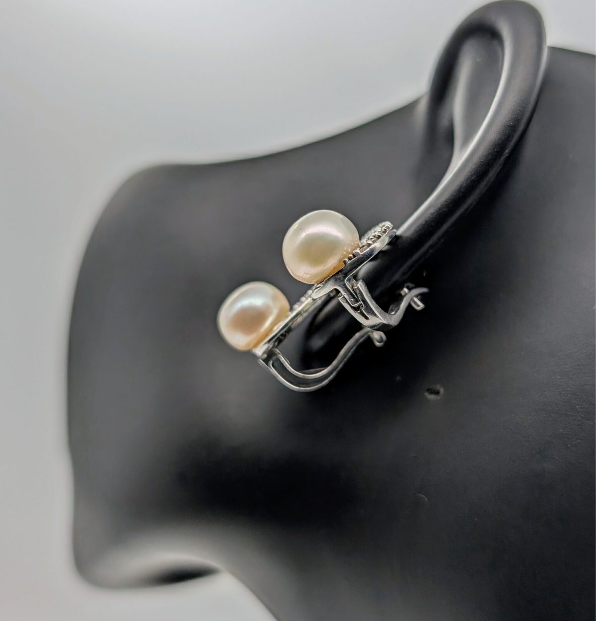 Perlen Creolen 925 Sterling Silber 6,30Gramm Ohrringe Ohrclips