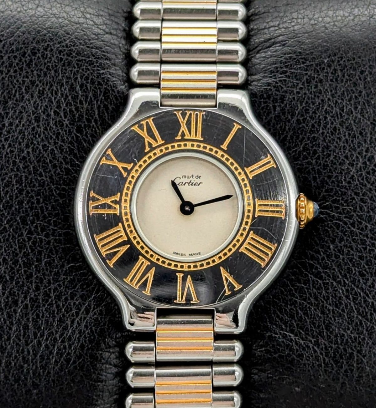 Cartier Santos Galbée 187901 Stahl/Gold 18K Uhr Two Row 29mm Uhr Fullset #373