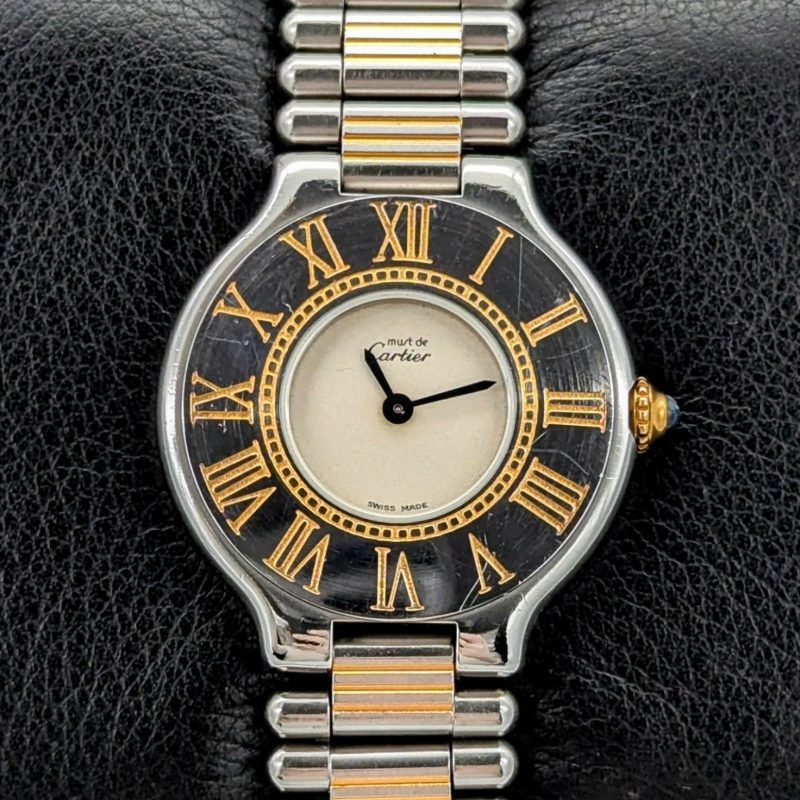 Cartier Santos Galbée 187901 Stahl/Gold 18K Uhr Two Row 29mm Uhr Fullset #373